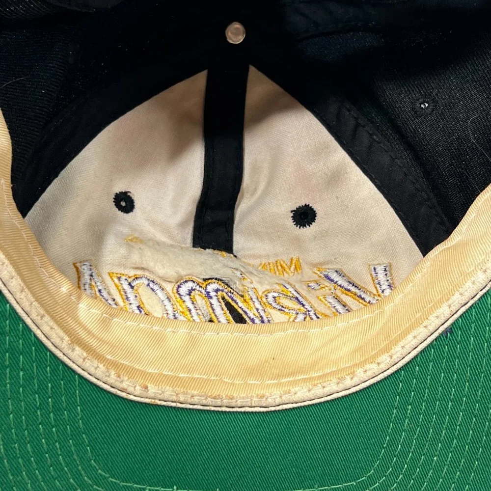 Sports Specialties Minnesota Vikings‎ NFL Script Snapback Hat Black Vintage 90's
